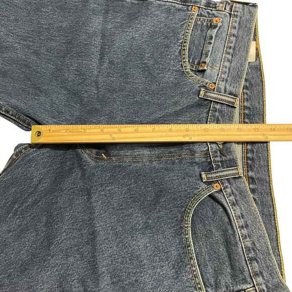 Levis 505 Mens Jeans Size 36 Blue Regular Fit Straight Zip Fly Denim Med Wash - Picture 10 of 11